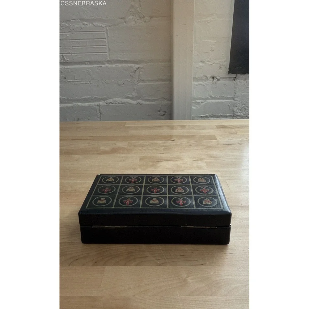 Vintage Babcock Heraldic Jewelry Box Red Velvet Ring Case Mid Century Patented